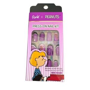 Rude Cosmetics Peanuts Schroeder Trendy Press On Nail Art Kit Cute Rare 38056